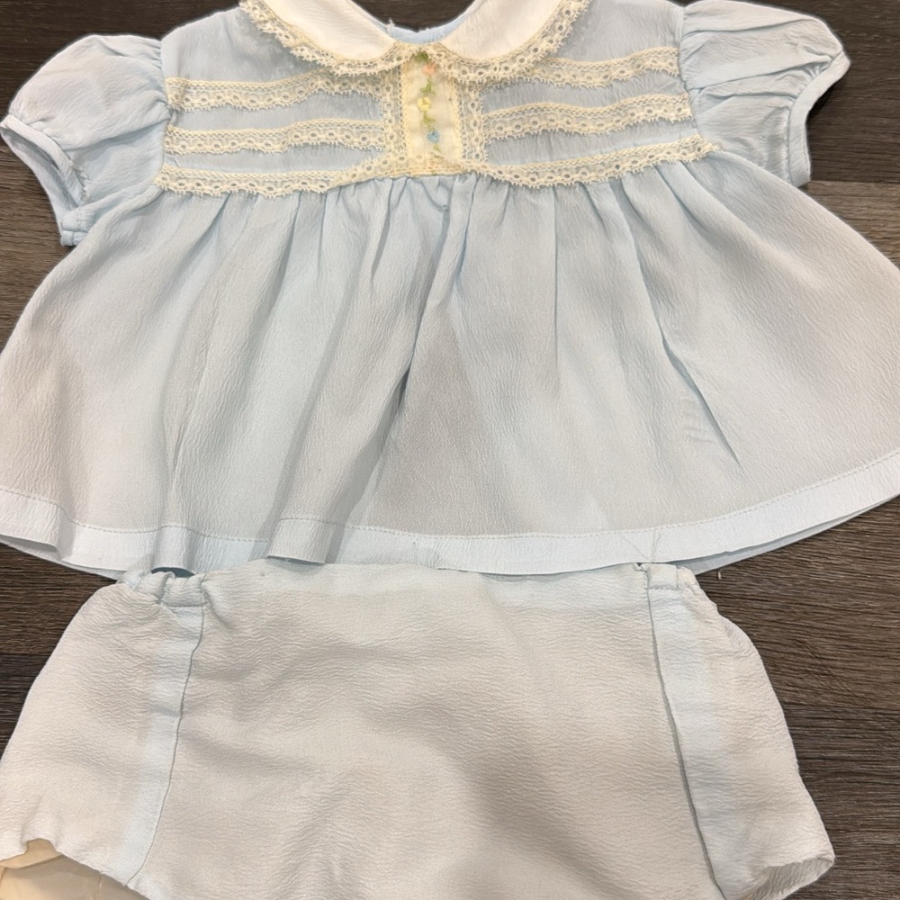 American Vintage Kids Matching Set in Light Blue and Cream